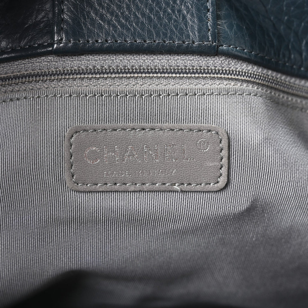 Chanel Calfskin Cerf Executive Shopper Tote Blue