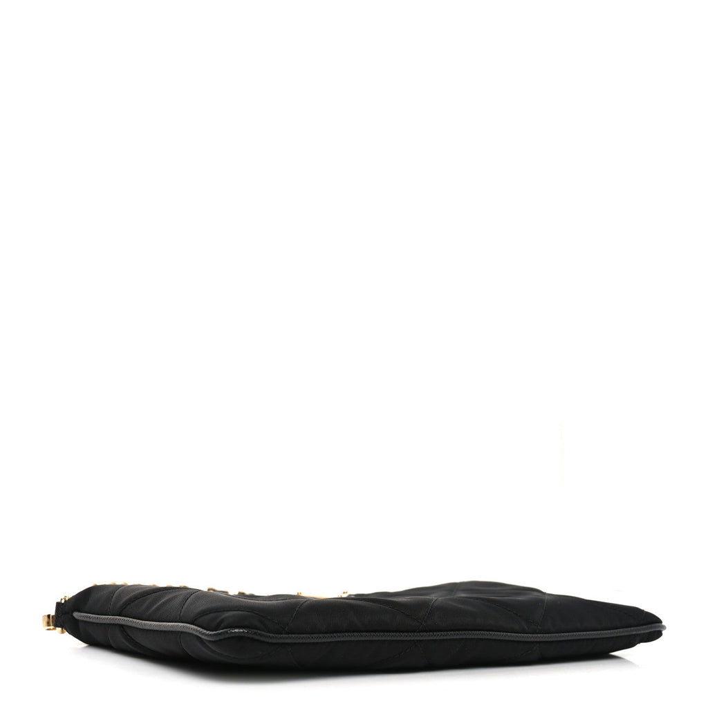 Prada Re-Nylon Tessuto Impuntu Quilted Re-Edition 1995 Chaine Pouch Black