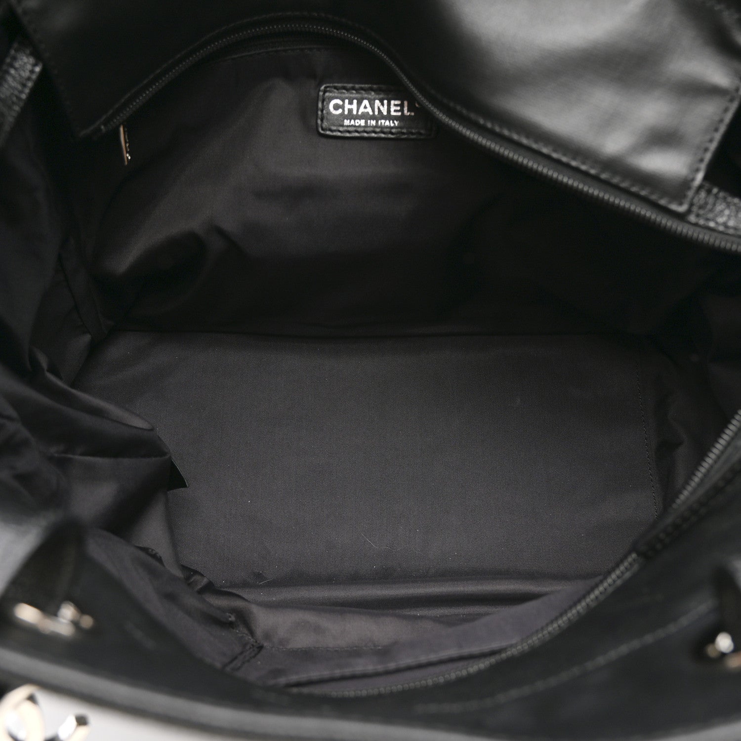 Chanel Coated Canvas Quilted Large Paris Biarritz Tote Black