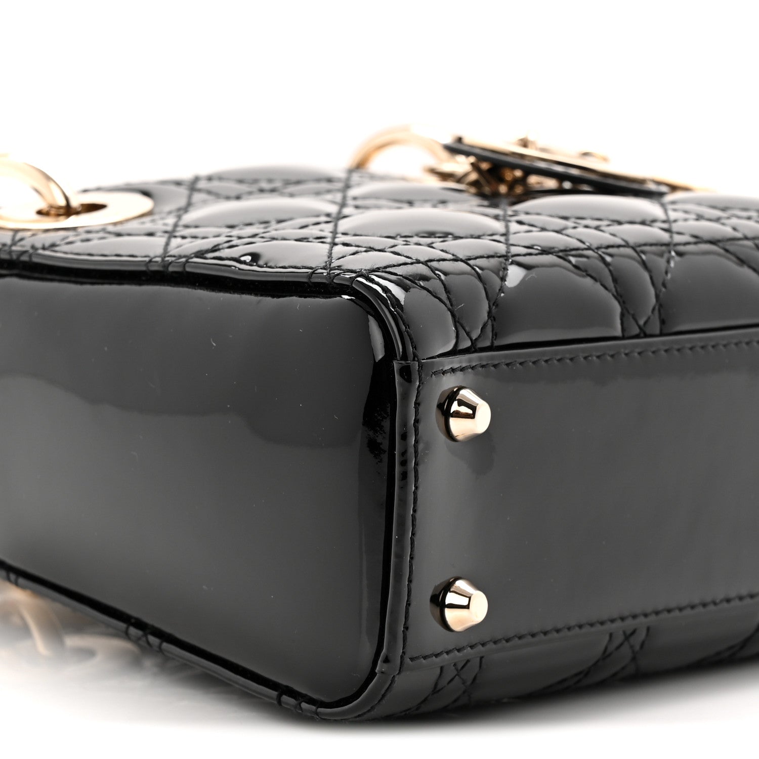 Christian Dior Patent Cannage Mini Lady Dior Black