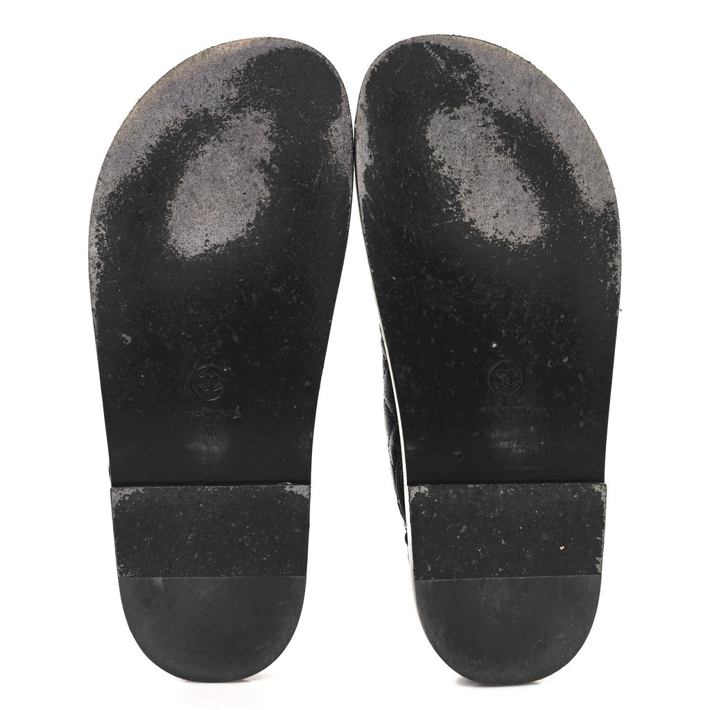 Grained Calfskin Velcro Dad Sandals 38 Black