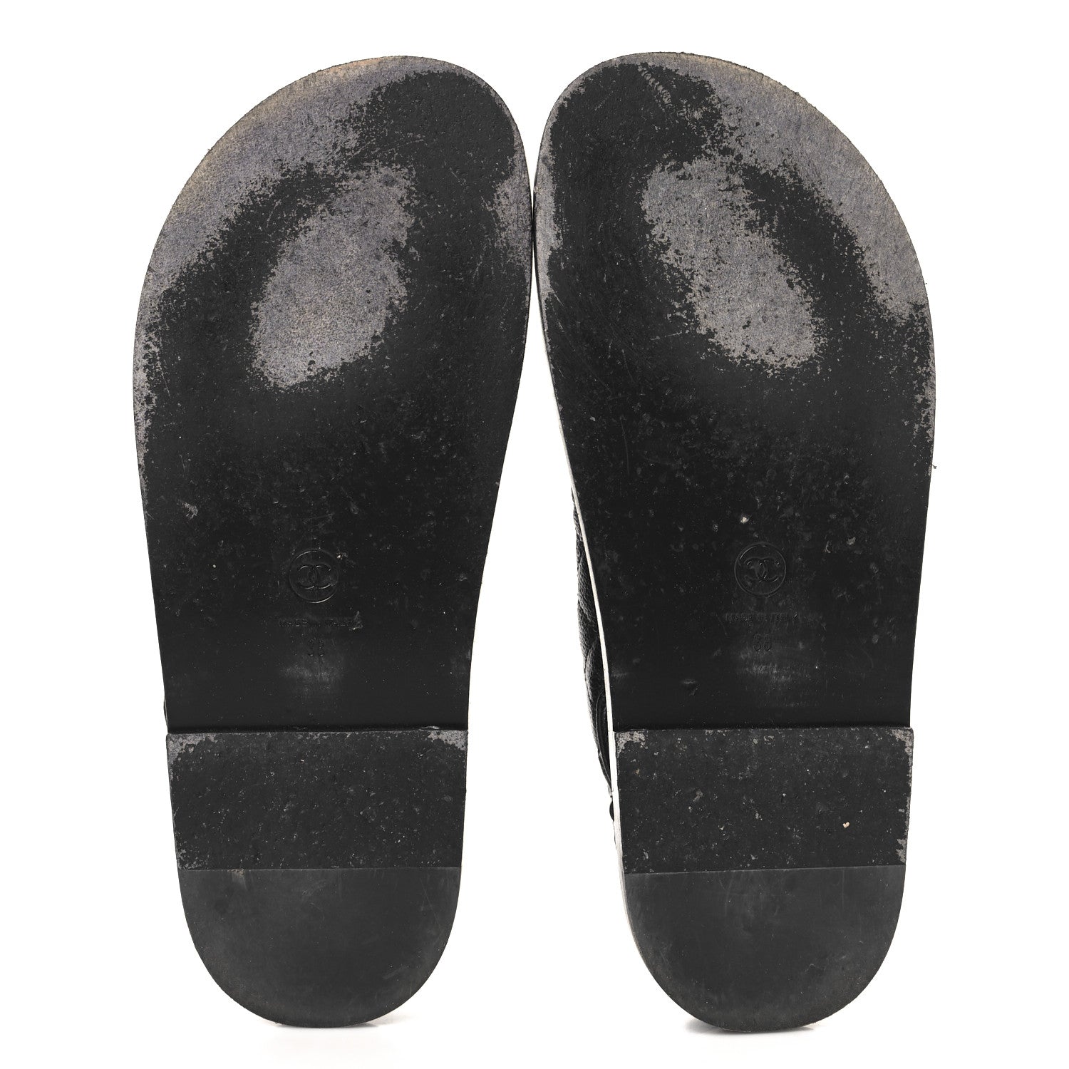Grained Calfskin Velcro Dad Sandals 38 Black