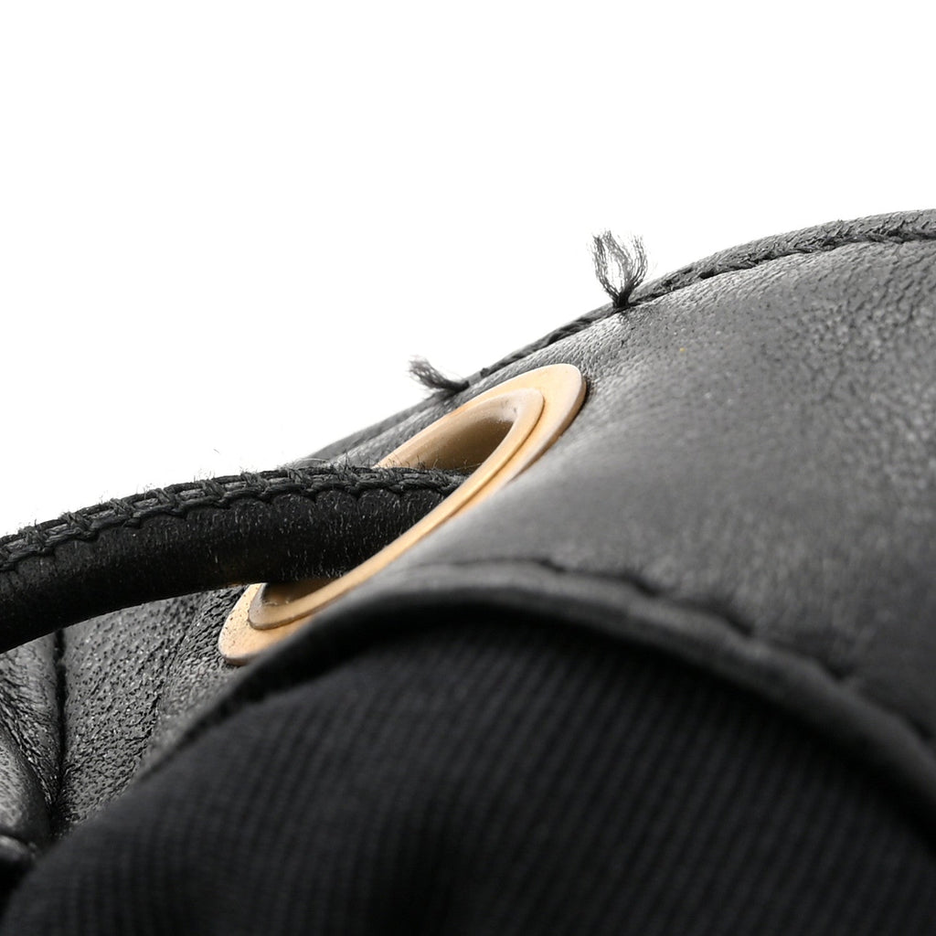 Chanel Lambskin Quilted Logo Mini Backpack Black