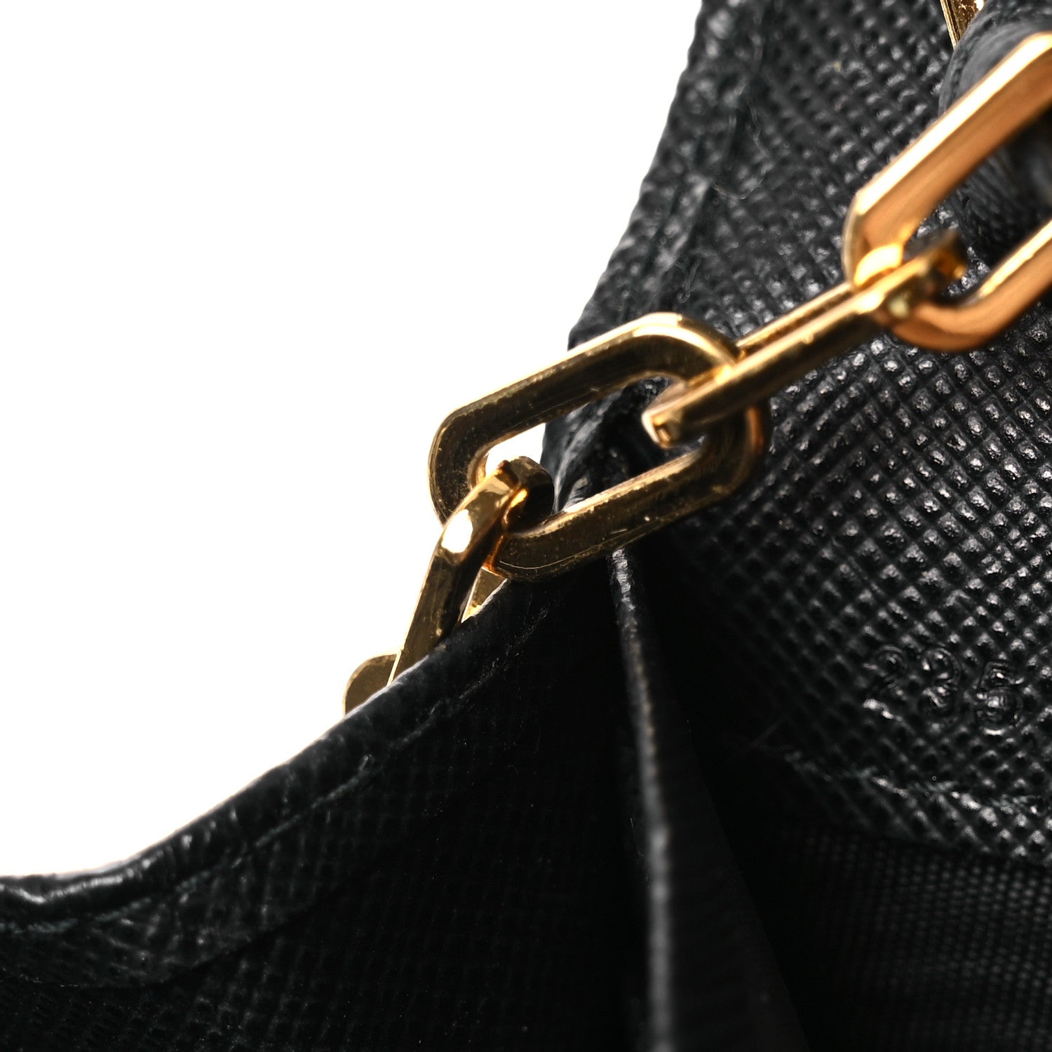 Prada Saffiano Metal Large Chain Wallet Black
