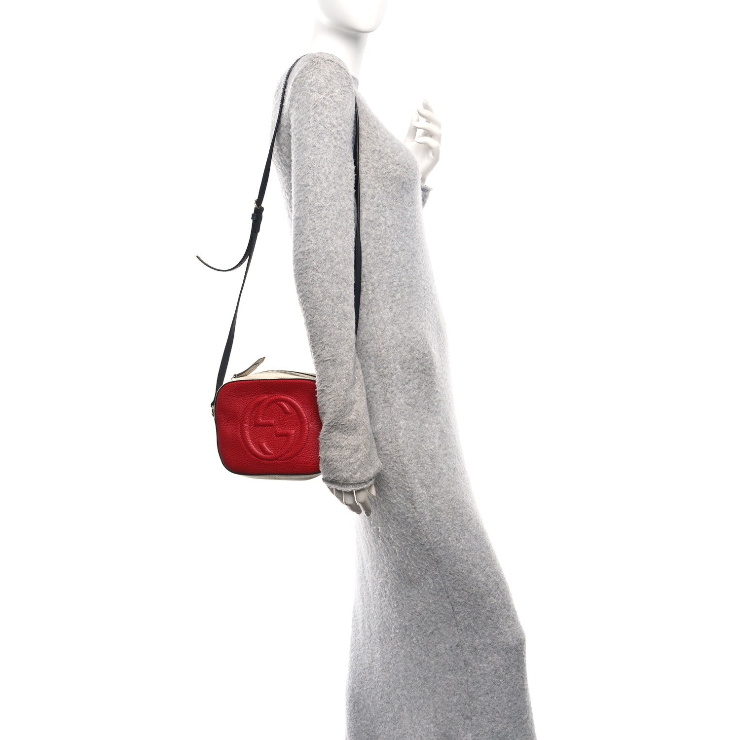 Gucci Dollar Calfskin Small Soho Disco Bag Hibiscus Red Mystic White Blue