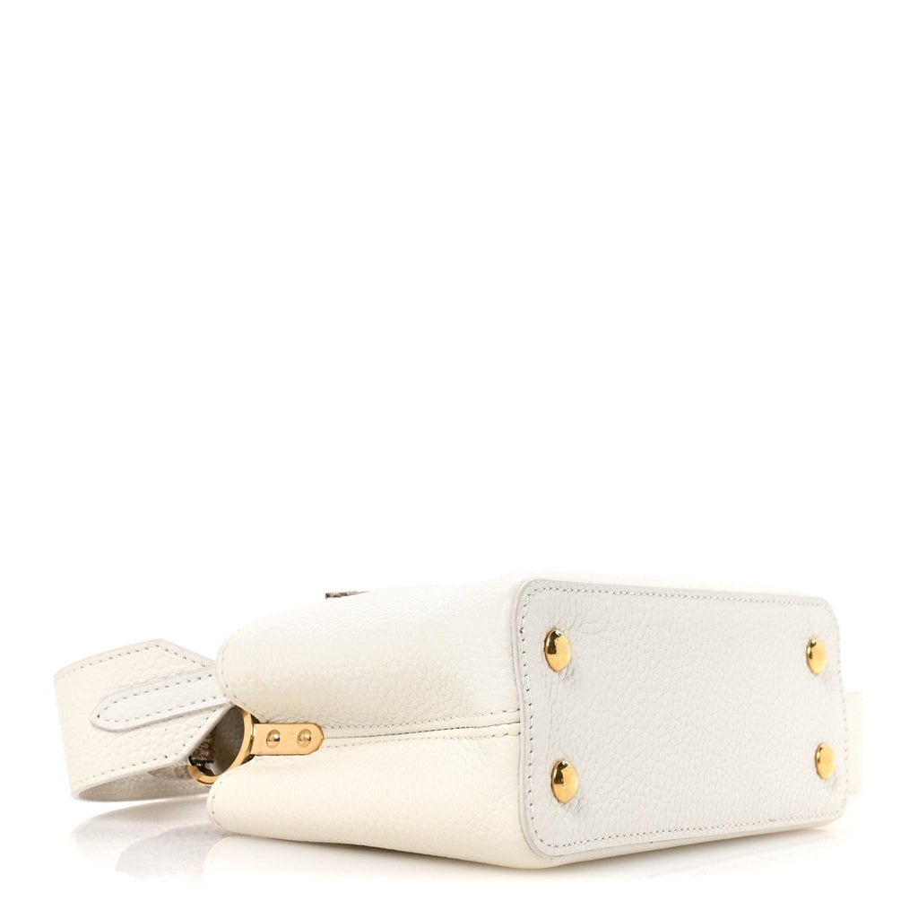Louis Vuitton Taurillon Ayers Capucines Mini White Snow White