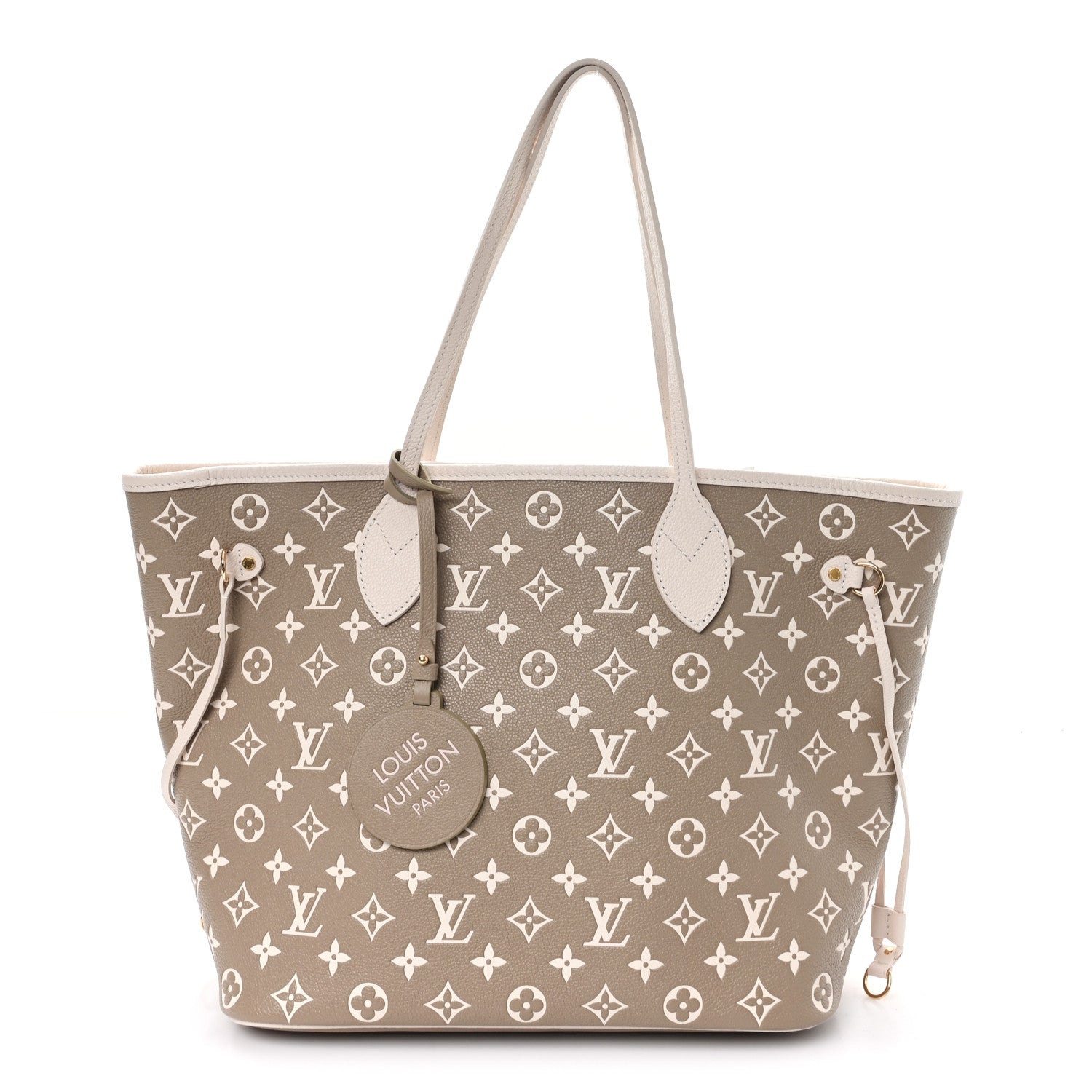 Louis Vuitton Empreinte Monogram Spring In The City Neverfull MM Kaki Beige Cream