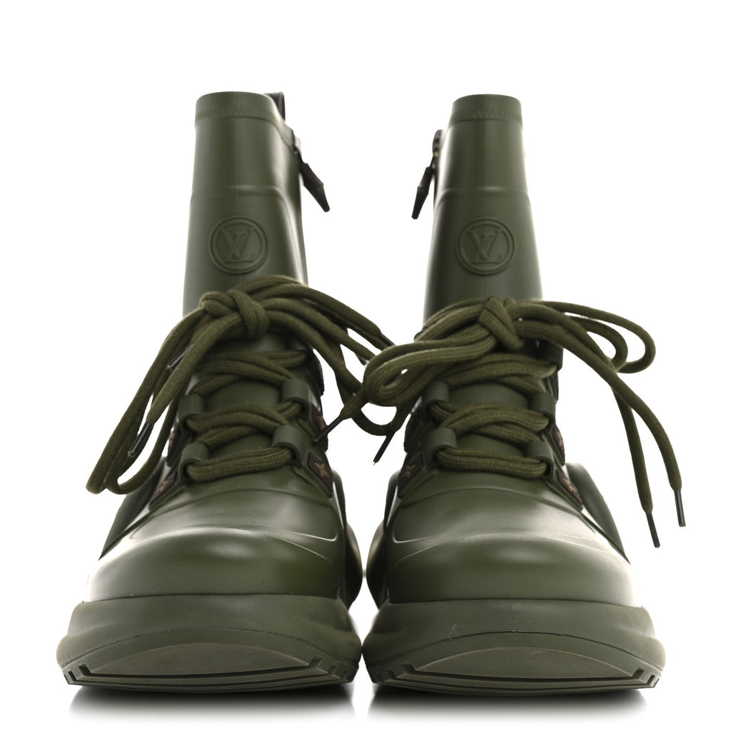 Louis Vuitton Mat Rubber Monogram LV Archlight Sneaker Boots 38 Kaki
