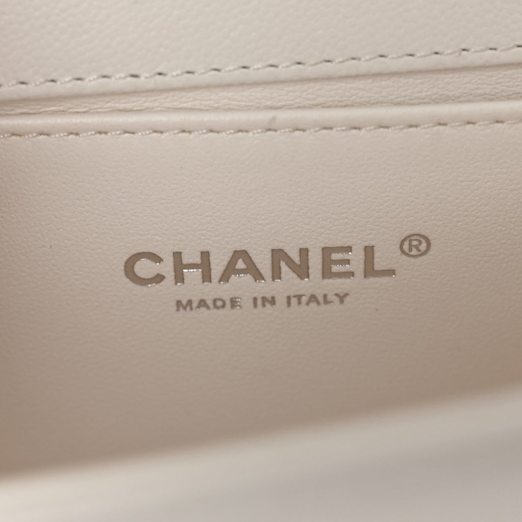 Chanel Caviar Quilted Medium Boy Flap White