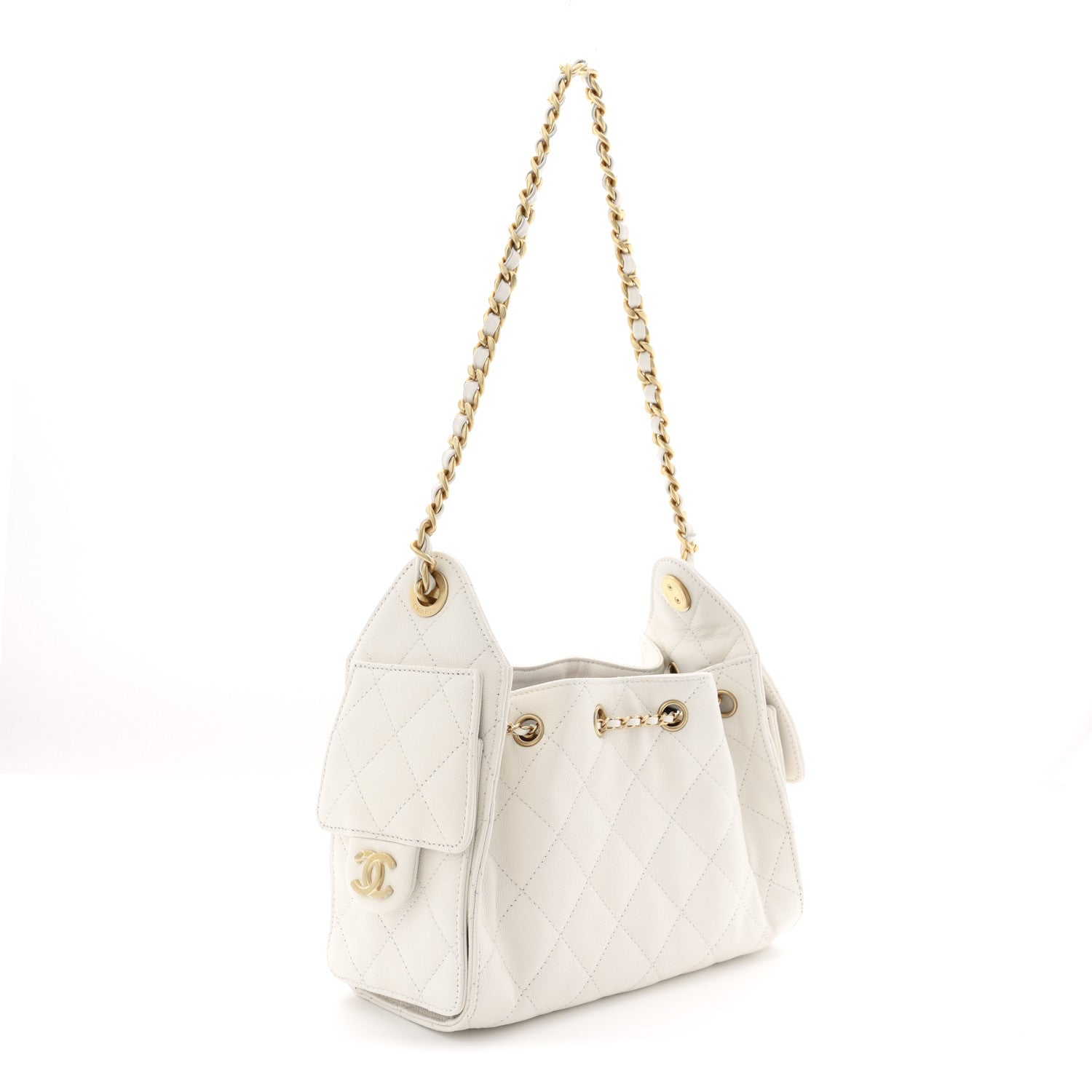 Chanel Caviar Quilted Mini Chanel 25 Handbag White