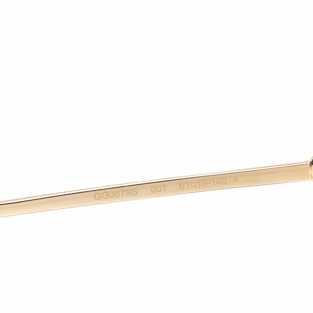 Gucci Metal Horsebit Square Sunglasses GG0879S Gold