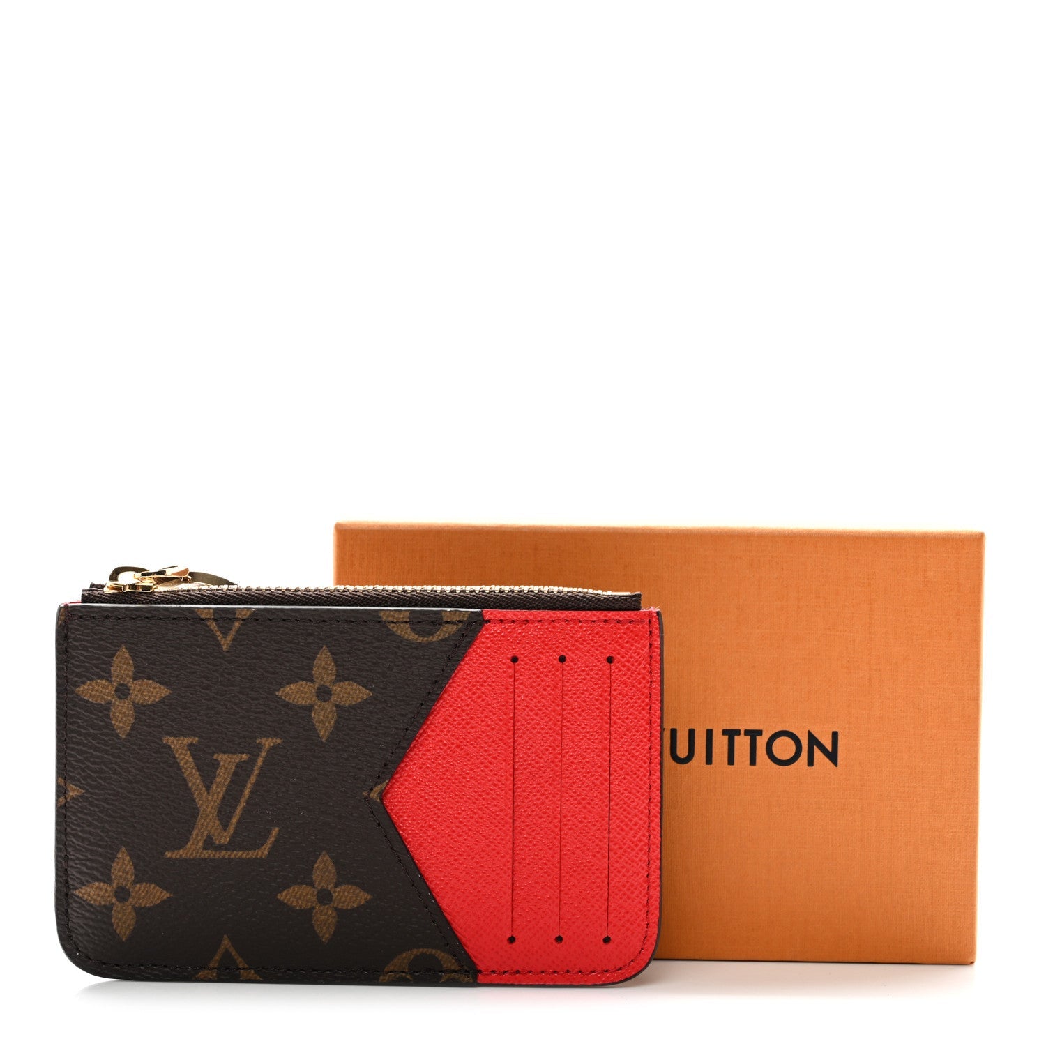 Louis Vuitton Monogram Zipped Romy Card Holder Red