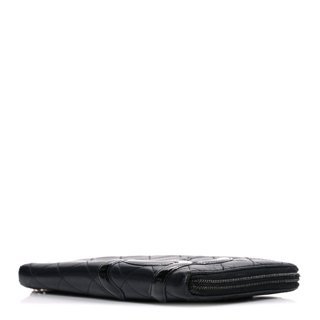 Calfskin Cambon Zip Around Organizer Wallet Black