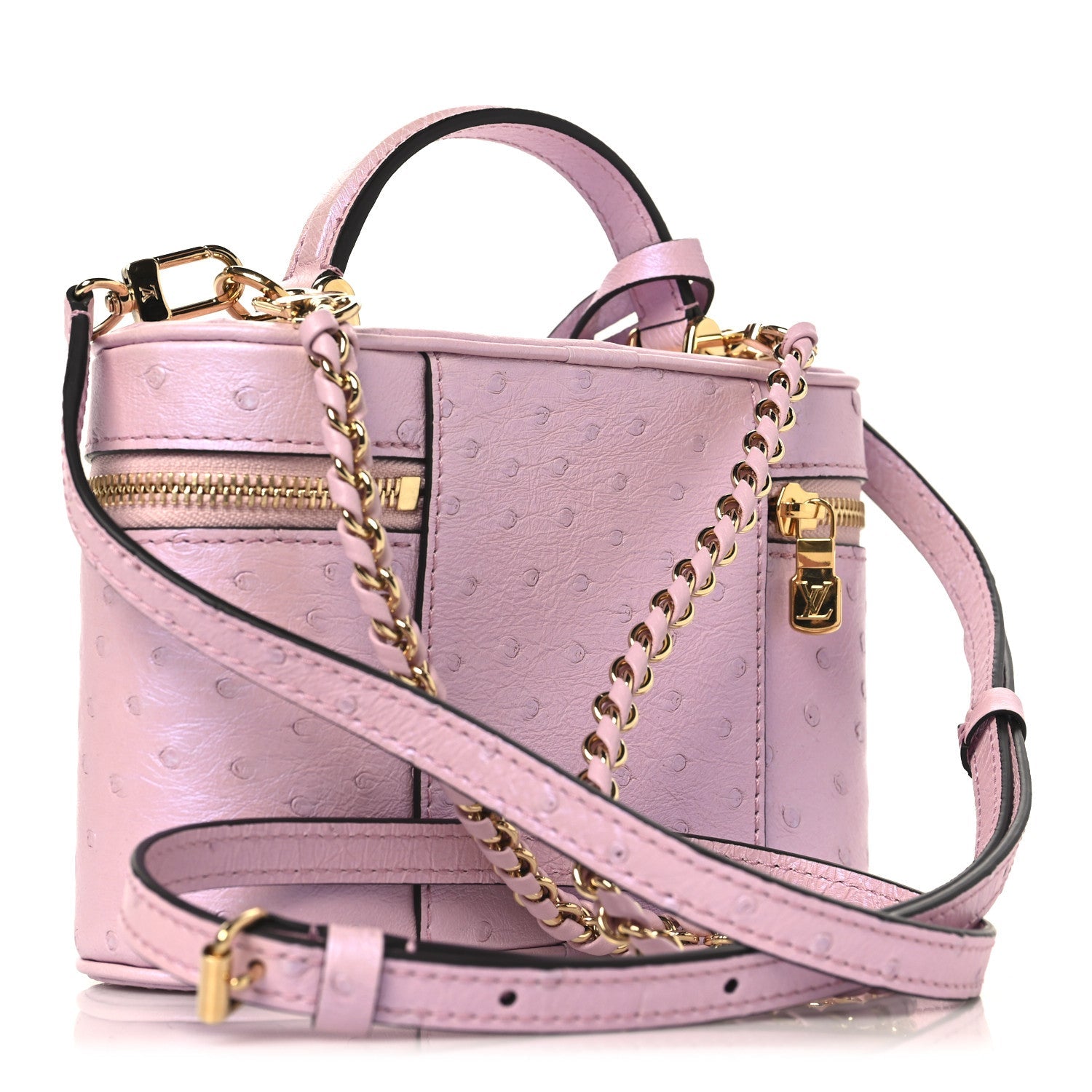 Louis Vuitton Ostrich Vanity Chain Pouch Pink