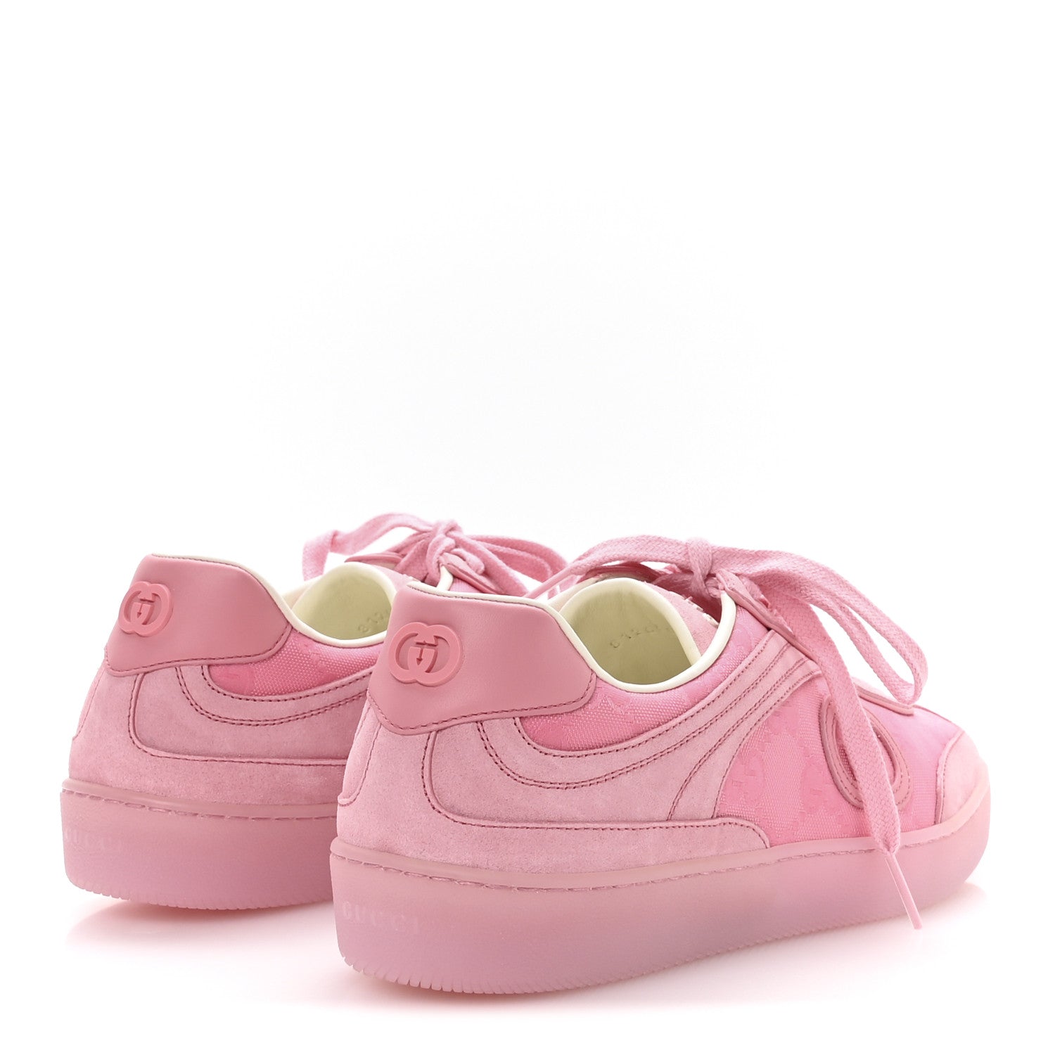 Gucci Suede Sweet GG Monogram Womens G75 Sneakers 39 Butterfly Pink