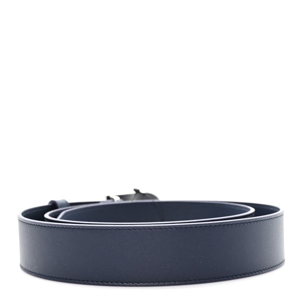 Gucci Moon Calfskin Round Plaque 35mm Belt 95 38 Navy