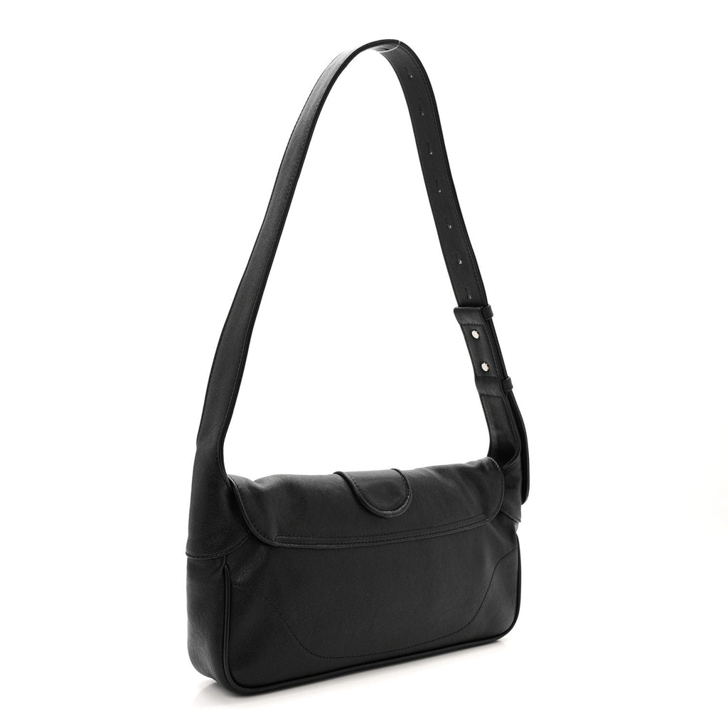 Gucci Goatskin Small GG Monochrome Aphrodite Shoulder Bag Black