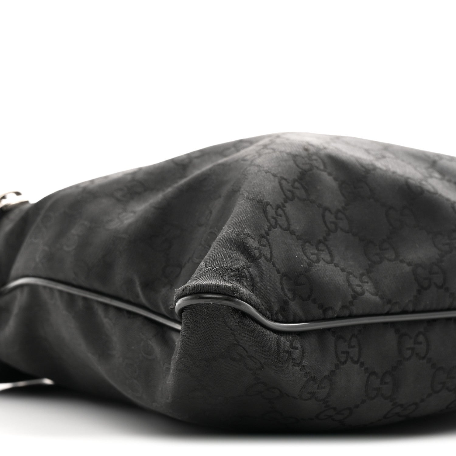 Gucci Nylon Monogram Medium Flat Messenger Bag Black