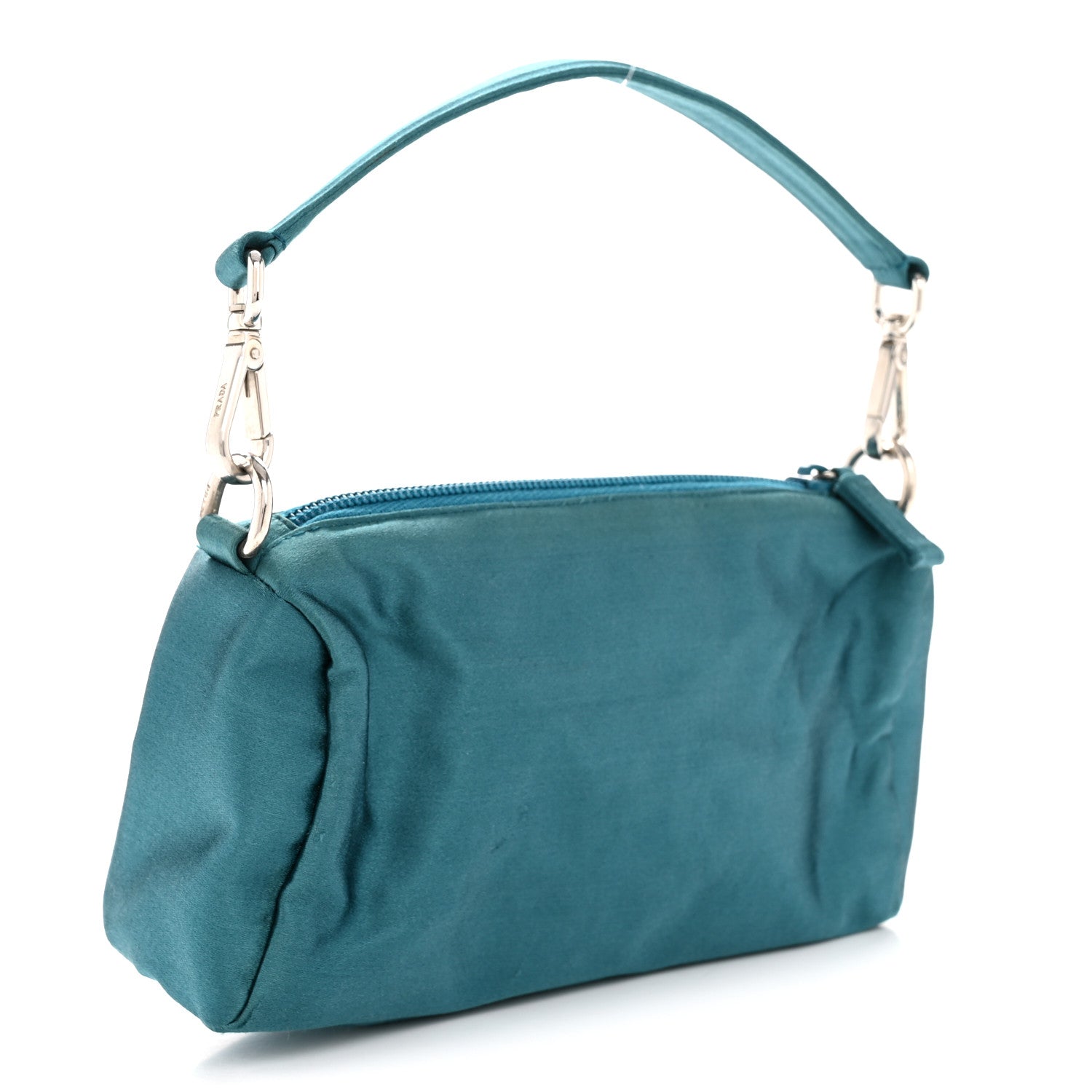 Prada Satin Soft Evening Bag Turchese