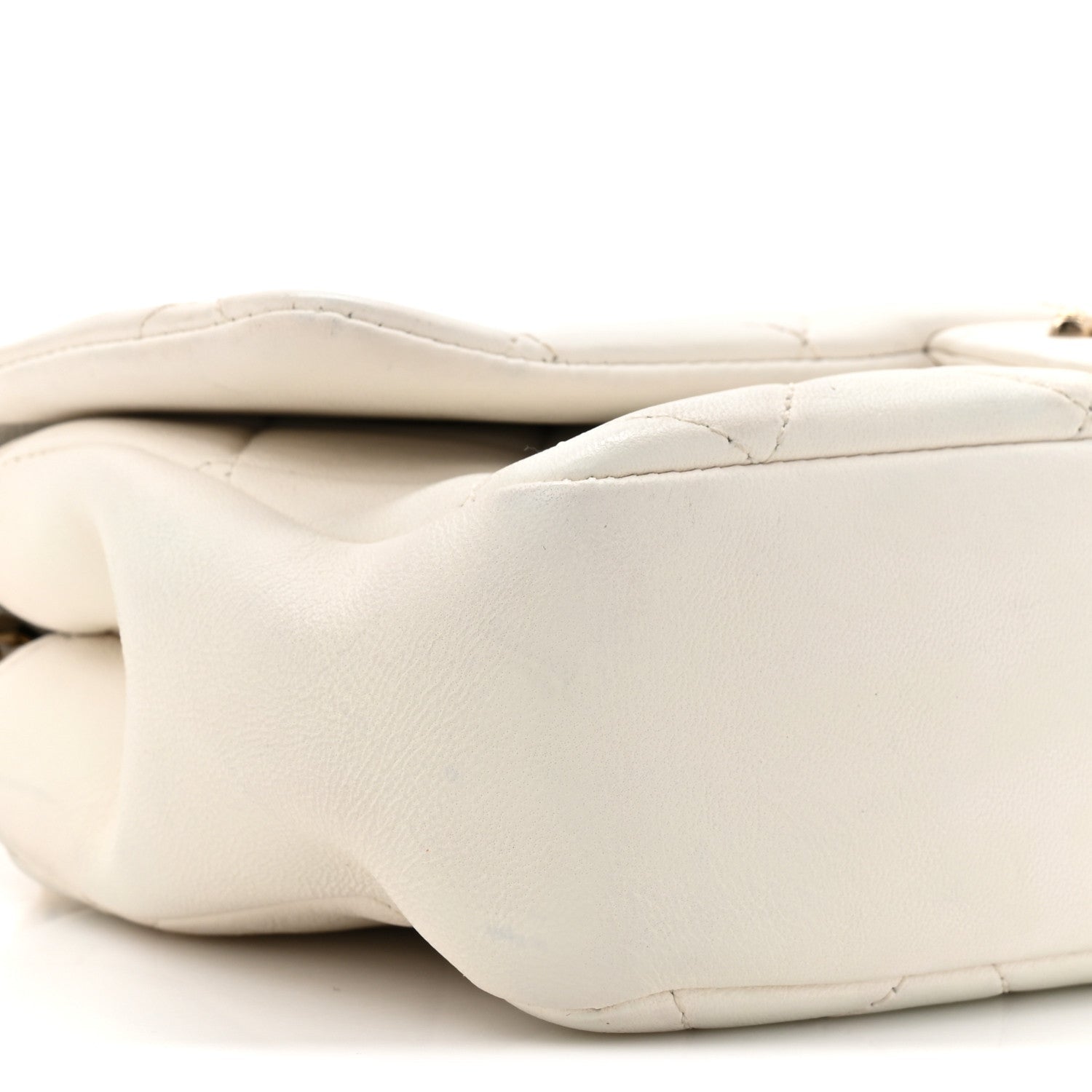 Chanel Lambskin Quilted Resin Bi-Color Chain Flap Bag White