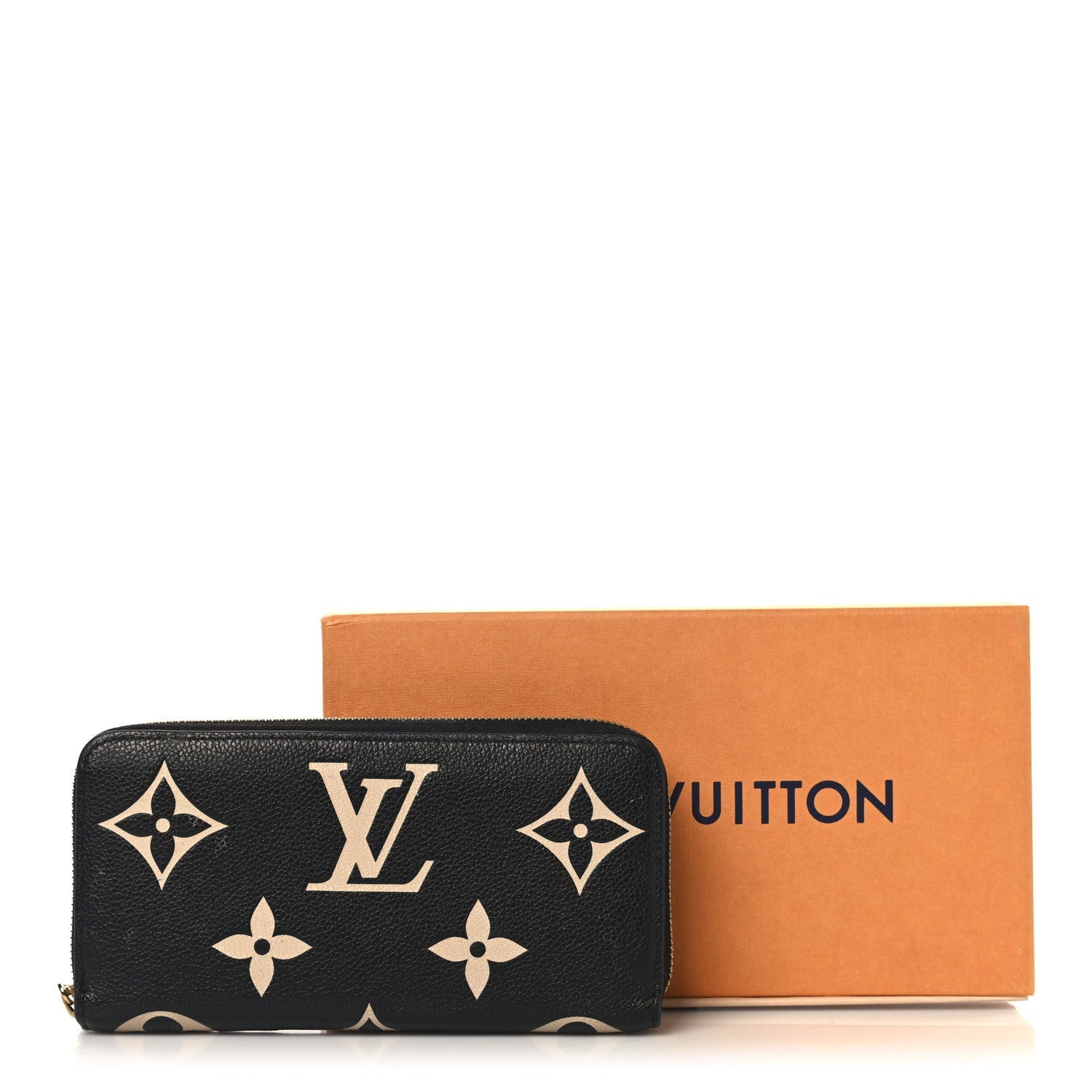 Louis Vuitton Empreinte Monogram Giant Zippy Wallet Black Beige