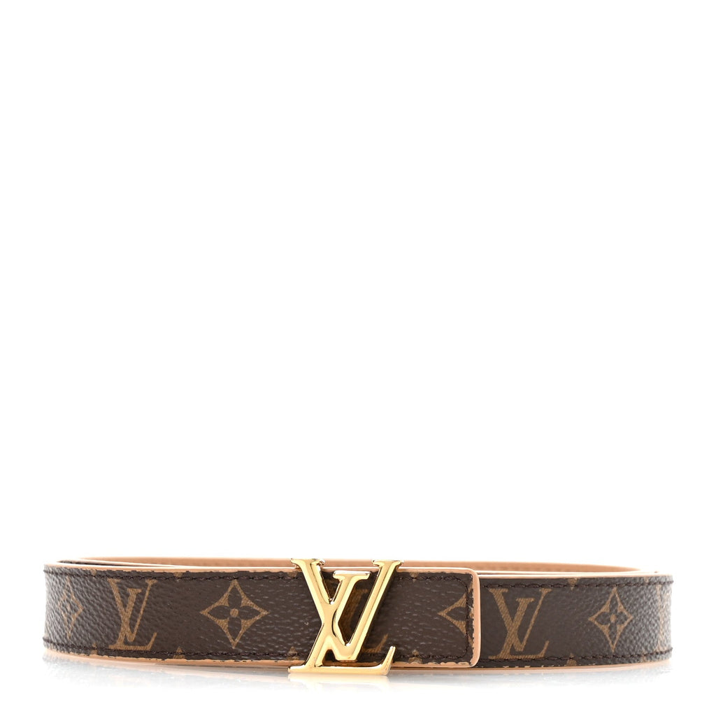 Louis Vuitton Calfskin Monogram 20mm LV Iconic Reversible Belt 75 30 Arizona Beige
