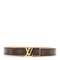 Louis Vuitton Calfskin Monogram 20mm LV Iconic Reversible Belt 75 30 Arizona Beige