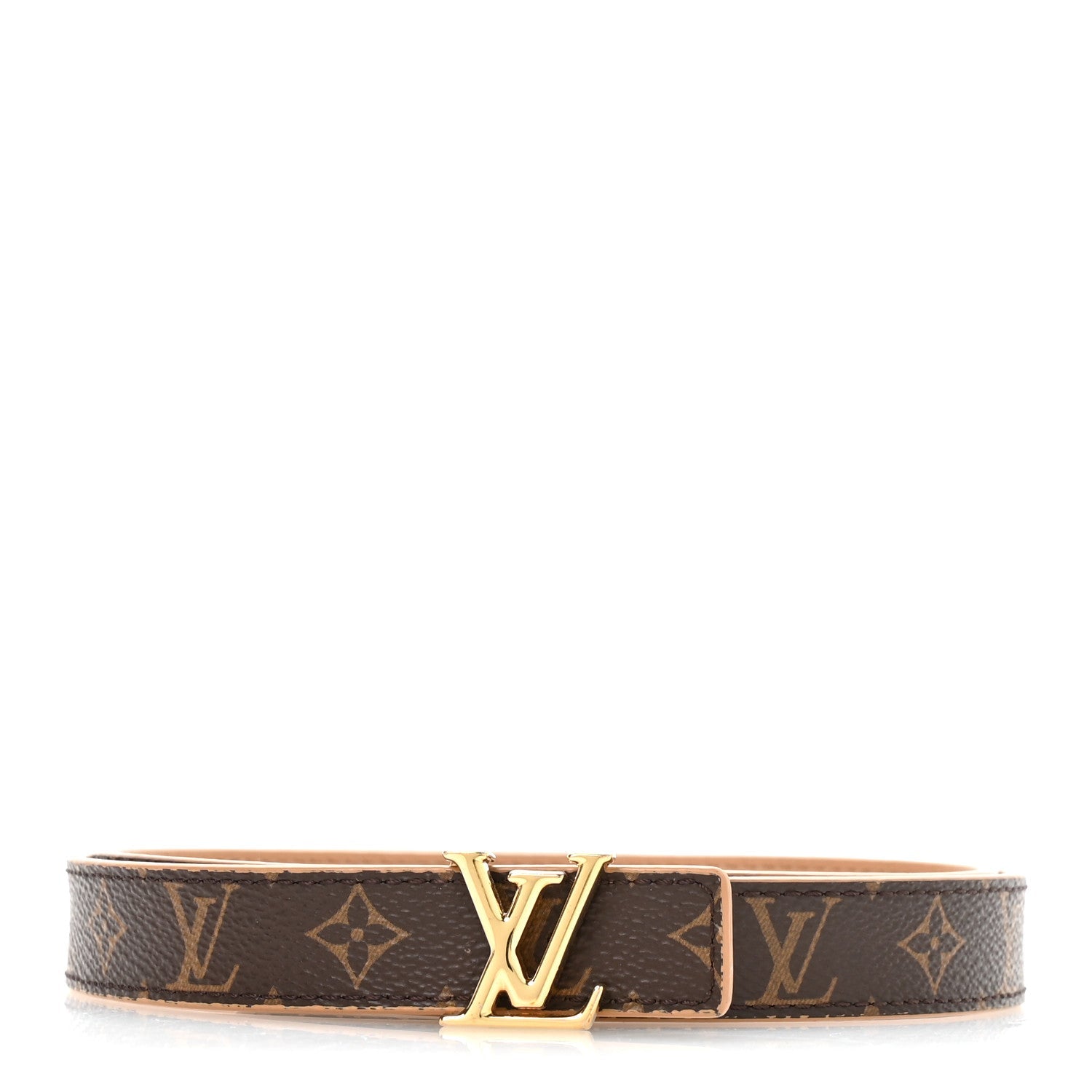 Louis Vuitton Calfskin Monogram 20mm LV Iconic Reversible Belt 75 30 Arizona Beige