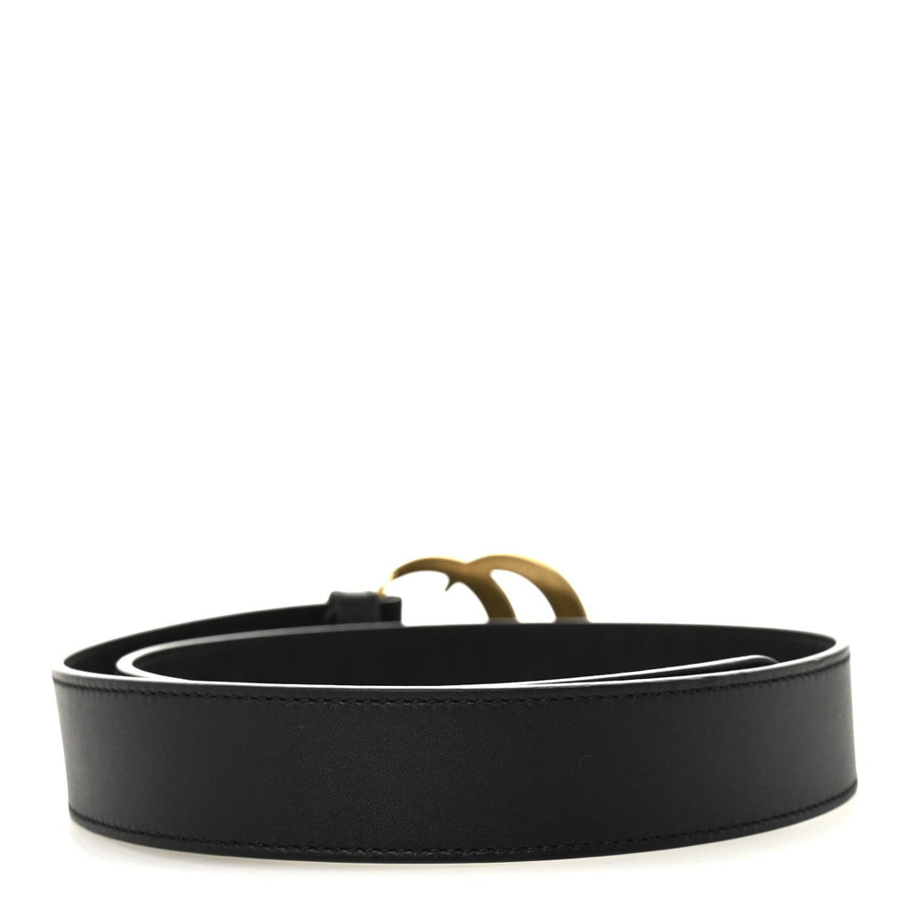 Gucci Calfskin Double G 30mm Belt 65 26 Black