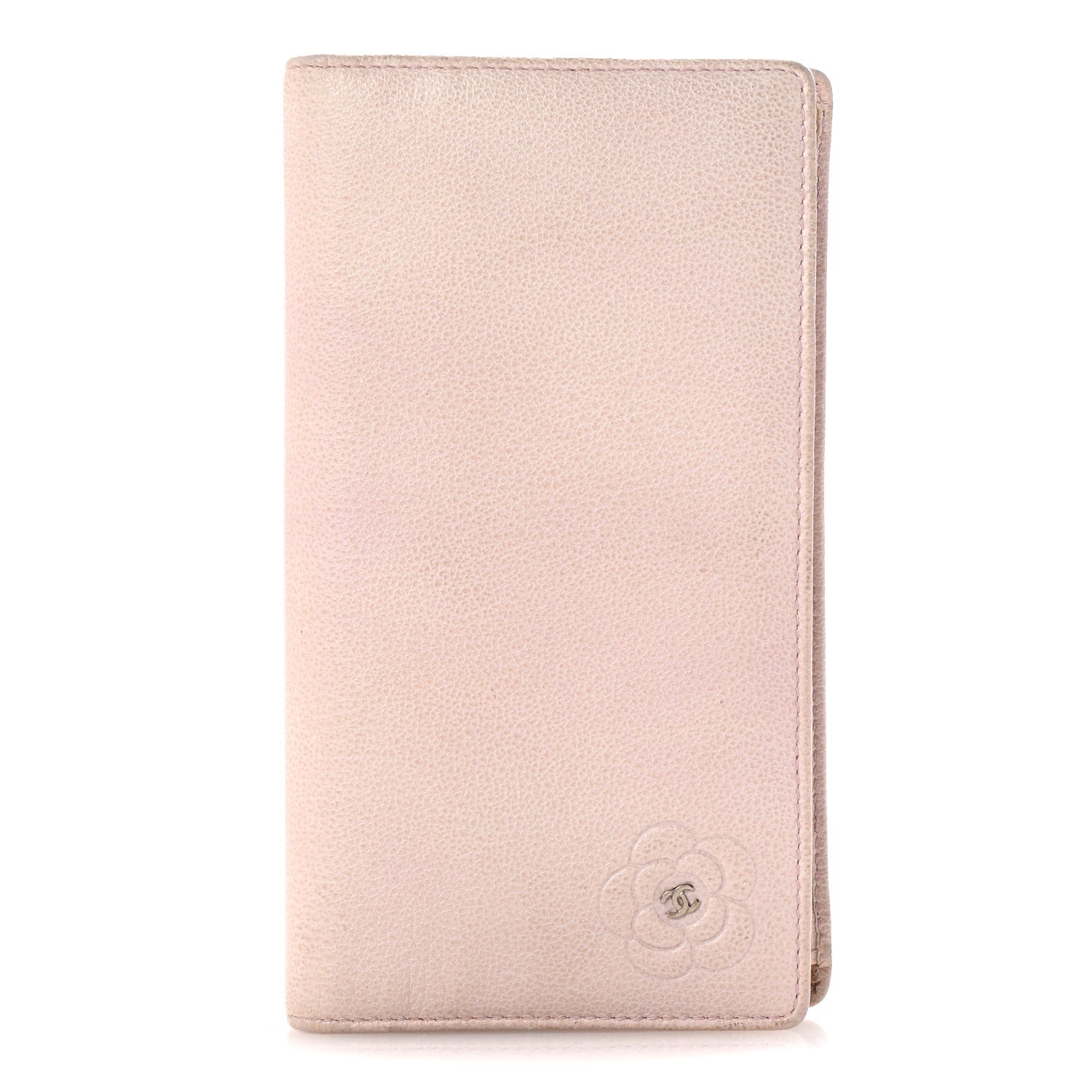 Goatskin Camellia Yen Wallet Pink