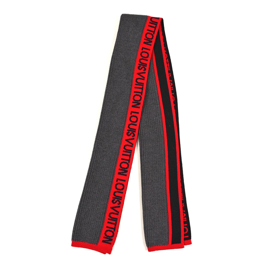 Louis Vuitton Wool Echarpes LV Generation Scarf Grey Red