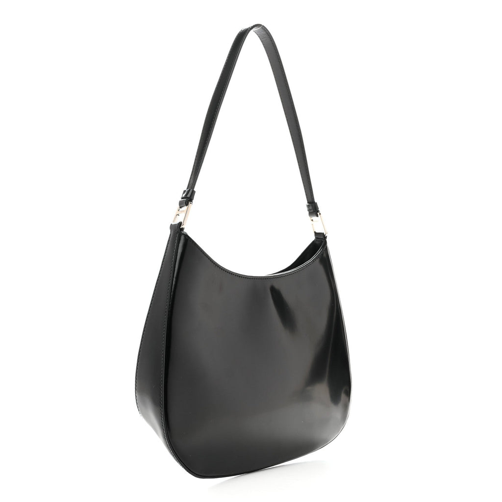 Prada Spazzolato Cleo Shoulder Bag Black