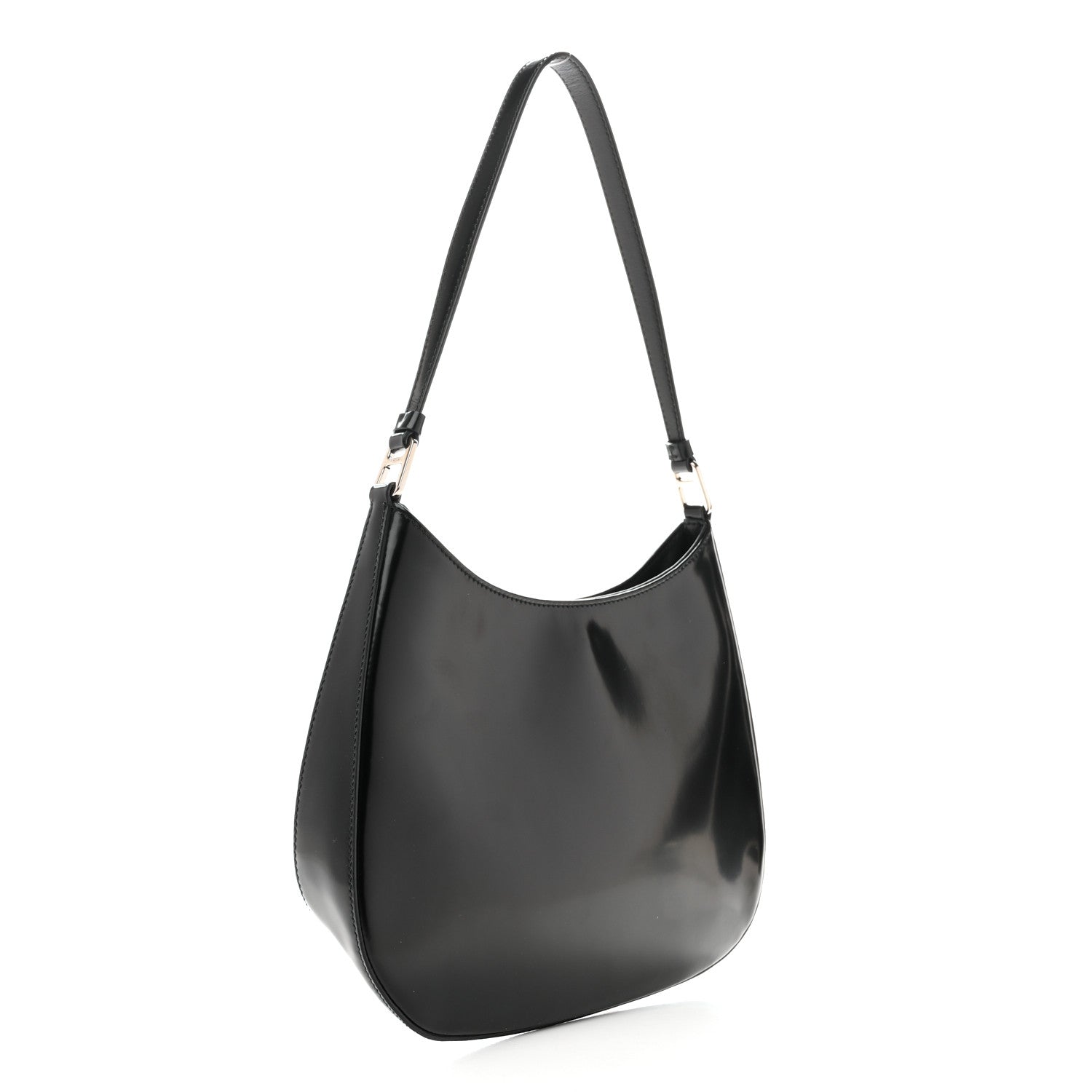 Prada Spazzolato Cleo Shoulder Bag Black