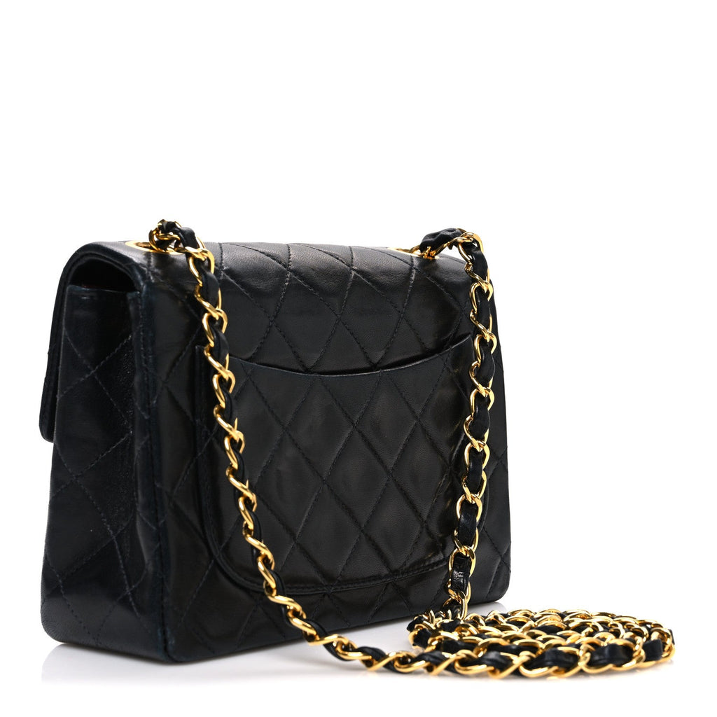 Chanel Lambskin Quilted Mini Square Flap Black