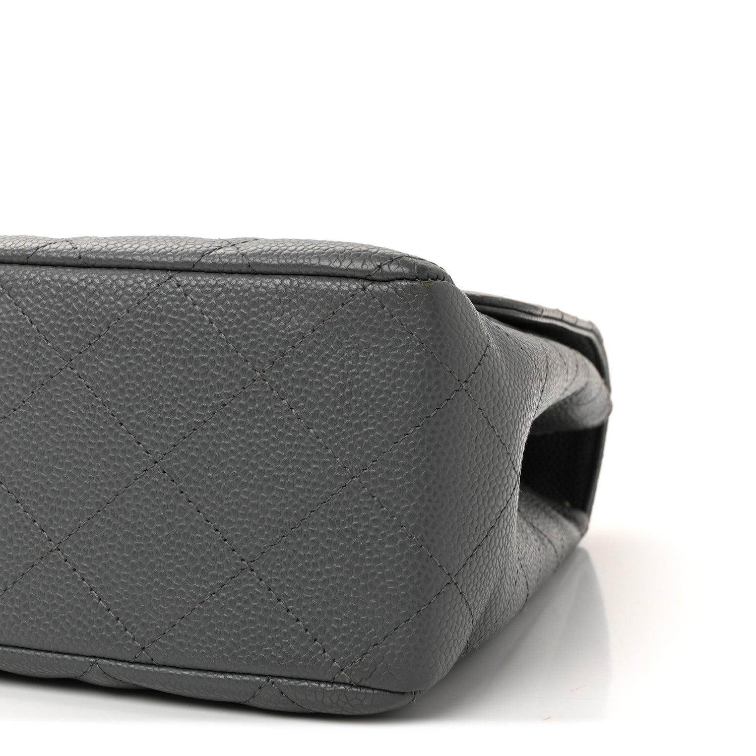 Chanel Caviar Quilted Jumbo Single Flap Grey
