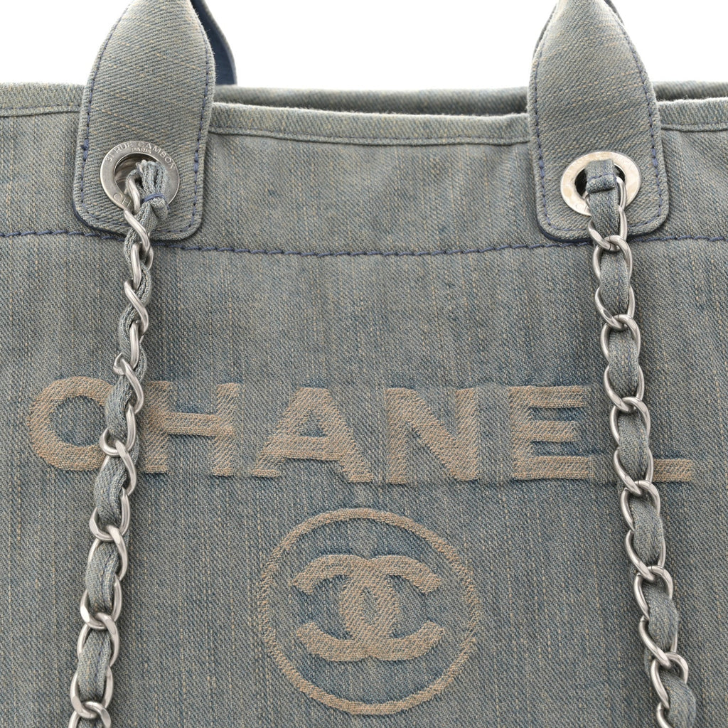 Chanel Denim Medium Deauville Tote Light Blue