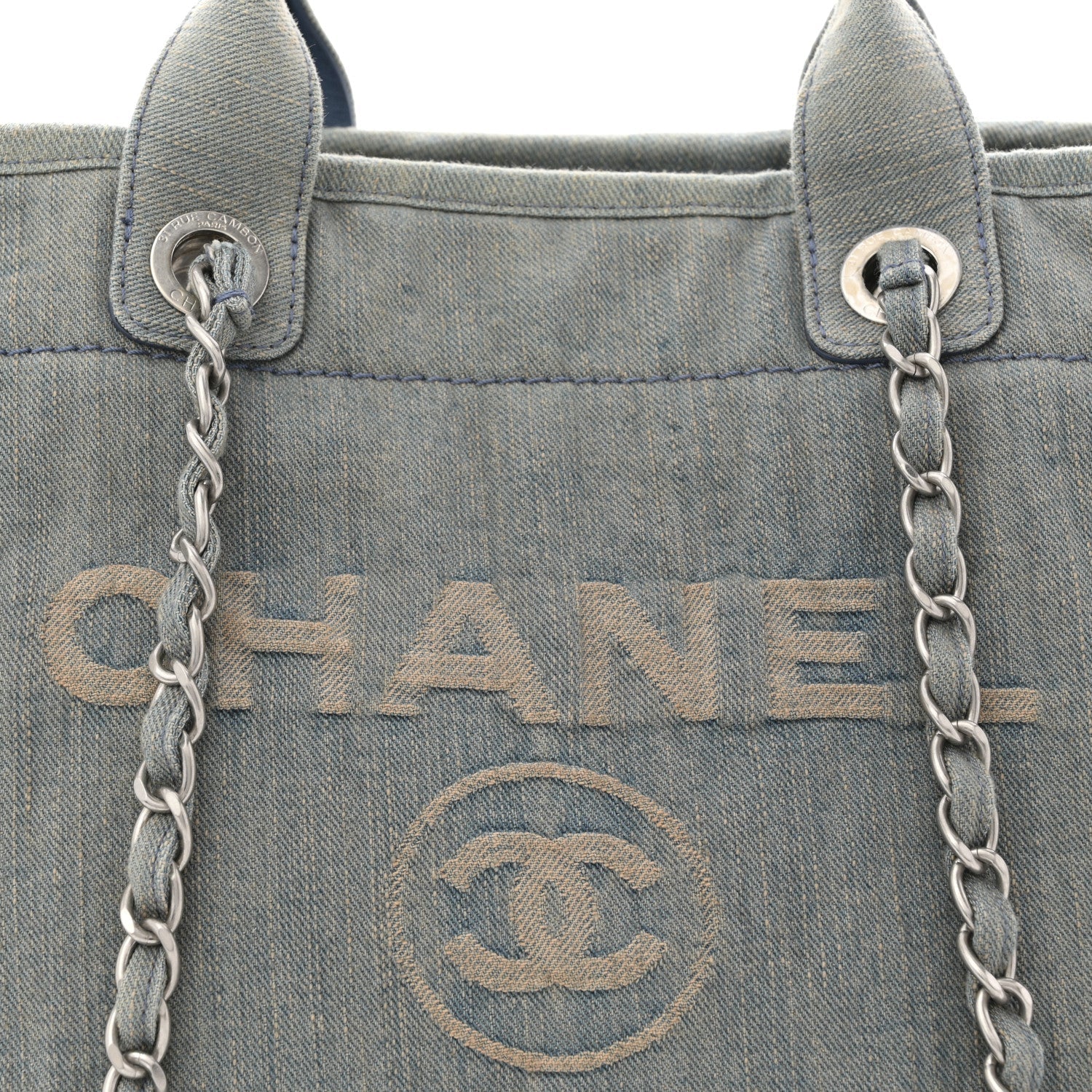 Chanel Denim Medium Deauville Tote Light Blue