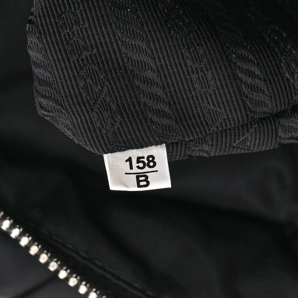 Prada Re-Nylon Nappa Triangle Quilted Padded Medium Double Handled Zip Tote Black
