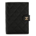 Caviar Quilted Passport Holder Black
