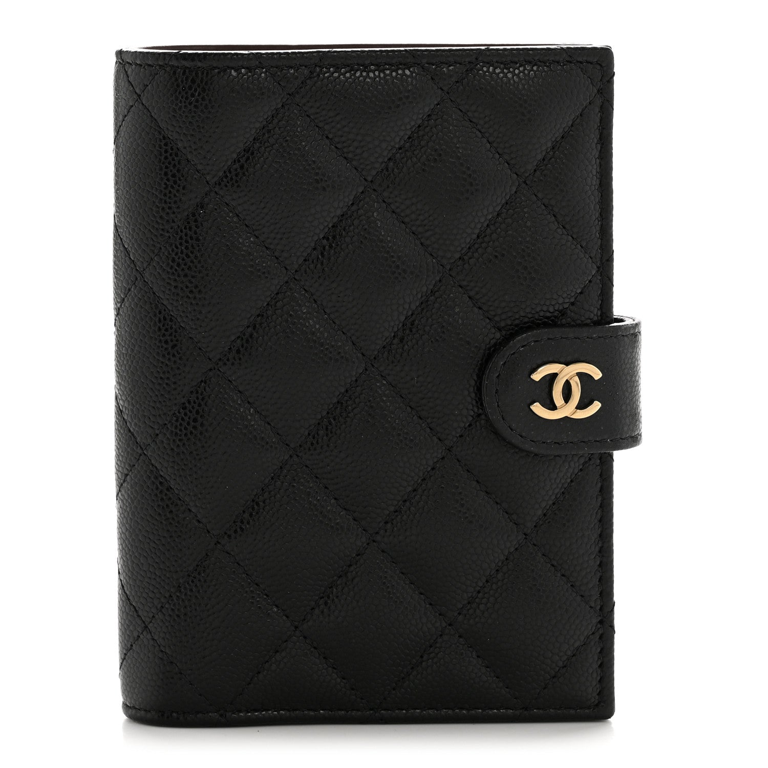 Caviar Quilted Passport Holder Black