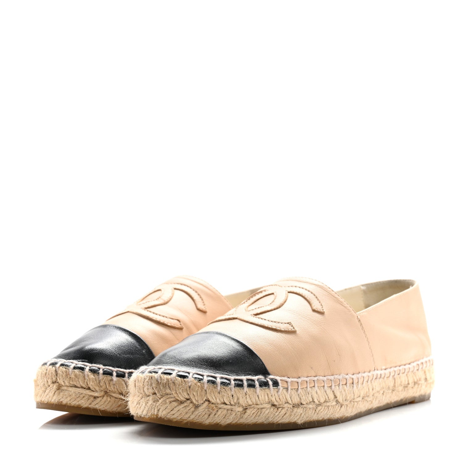 Lambskin CC Espadrilles 39 Beige Black