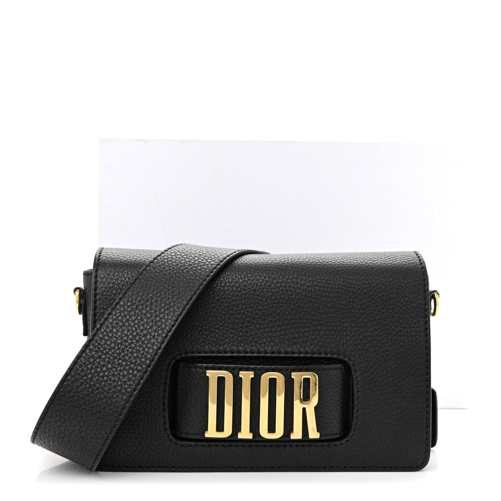 Christian Dior Grained Calfskin Dio(r)evolution Flap Bag Black