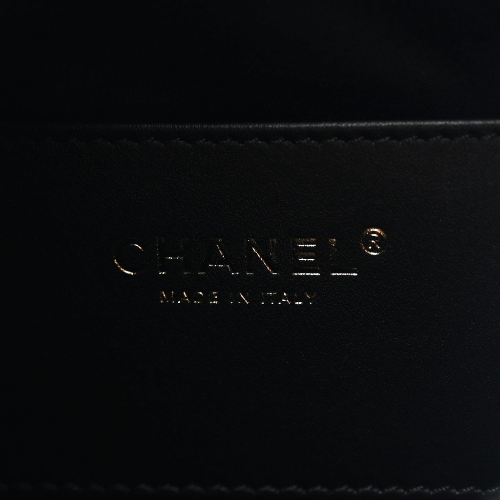 Chanel Washed Denim Quilted Small Chanel 25 Handbag Black