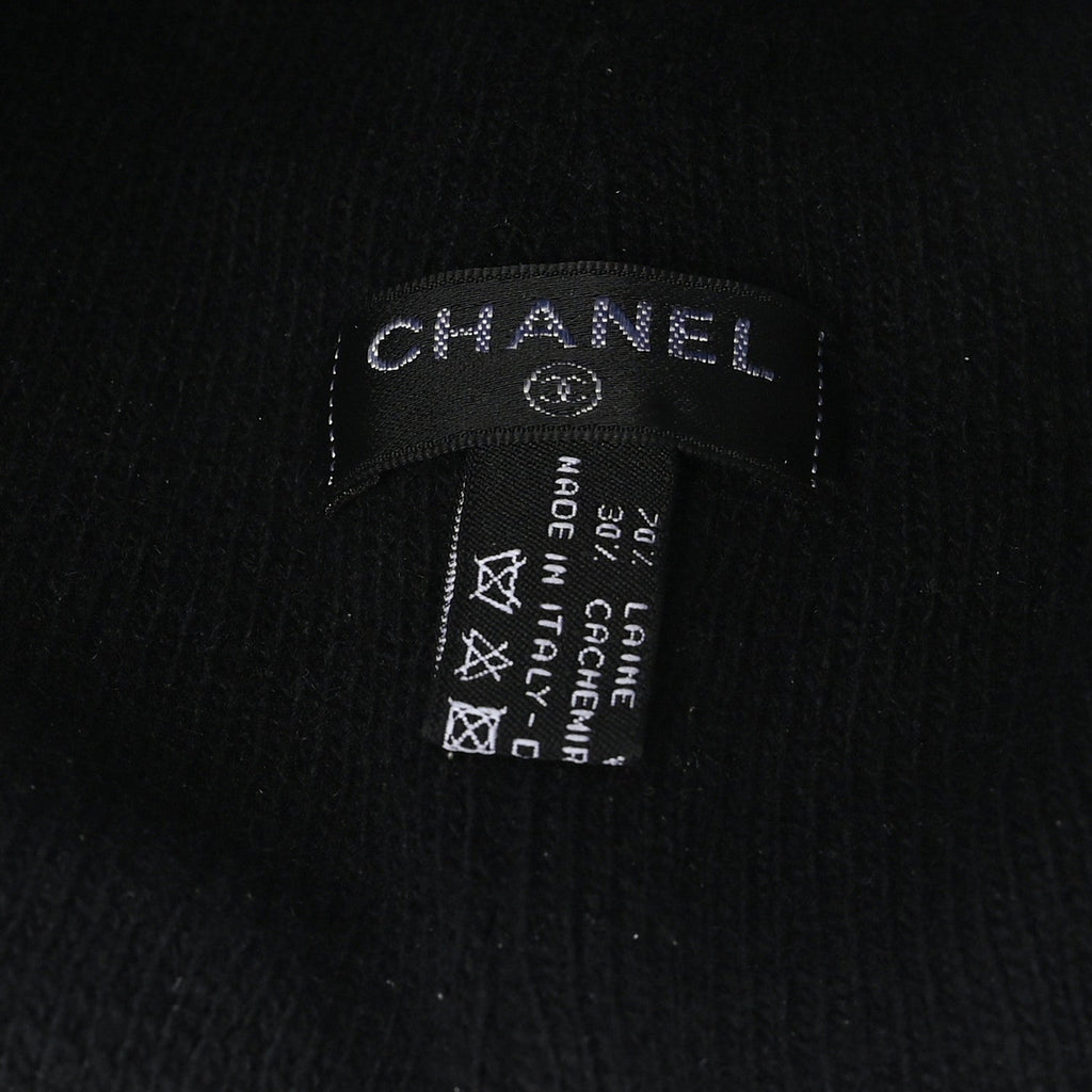 Cashmere Logo Beanie Hat Black Fuchsia