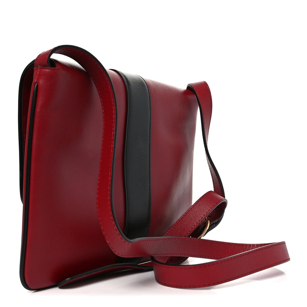 Gucci Calfskin Medium Arli Flap Shoulder Bag New Cherry Red Black