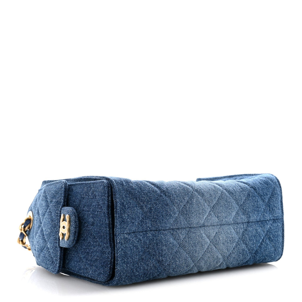 Chanel Washed Denim Quilted Mini Chanel 25 Handbag Blue