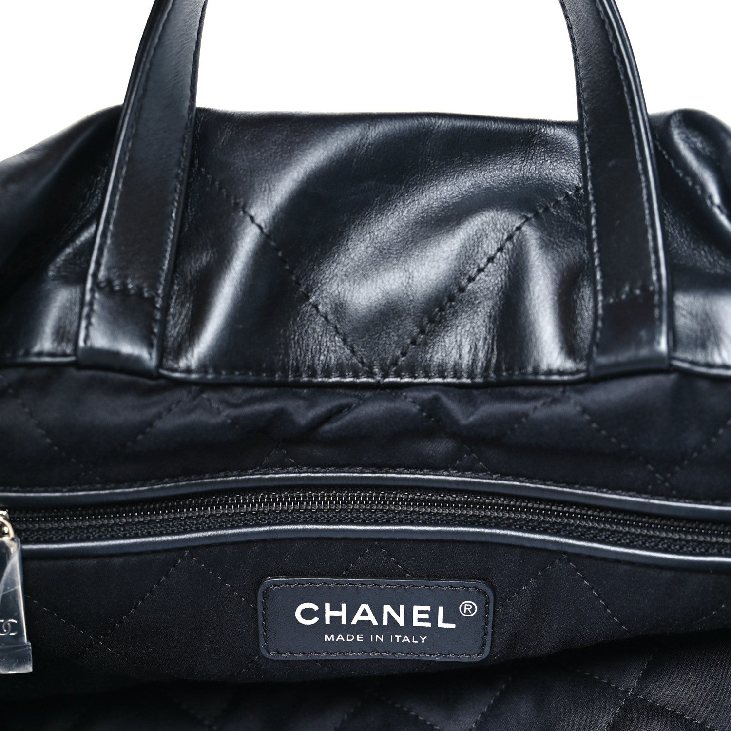 Chanel Shiny Calfskin Quilted Chanel 22 Backpack So Black