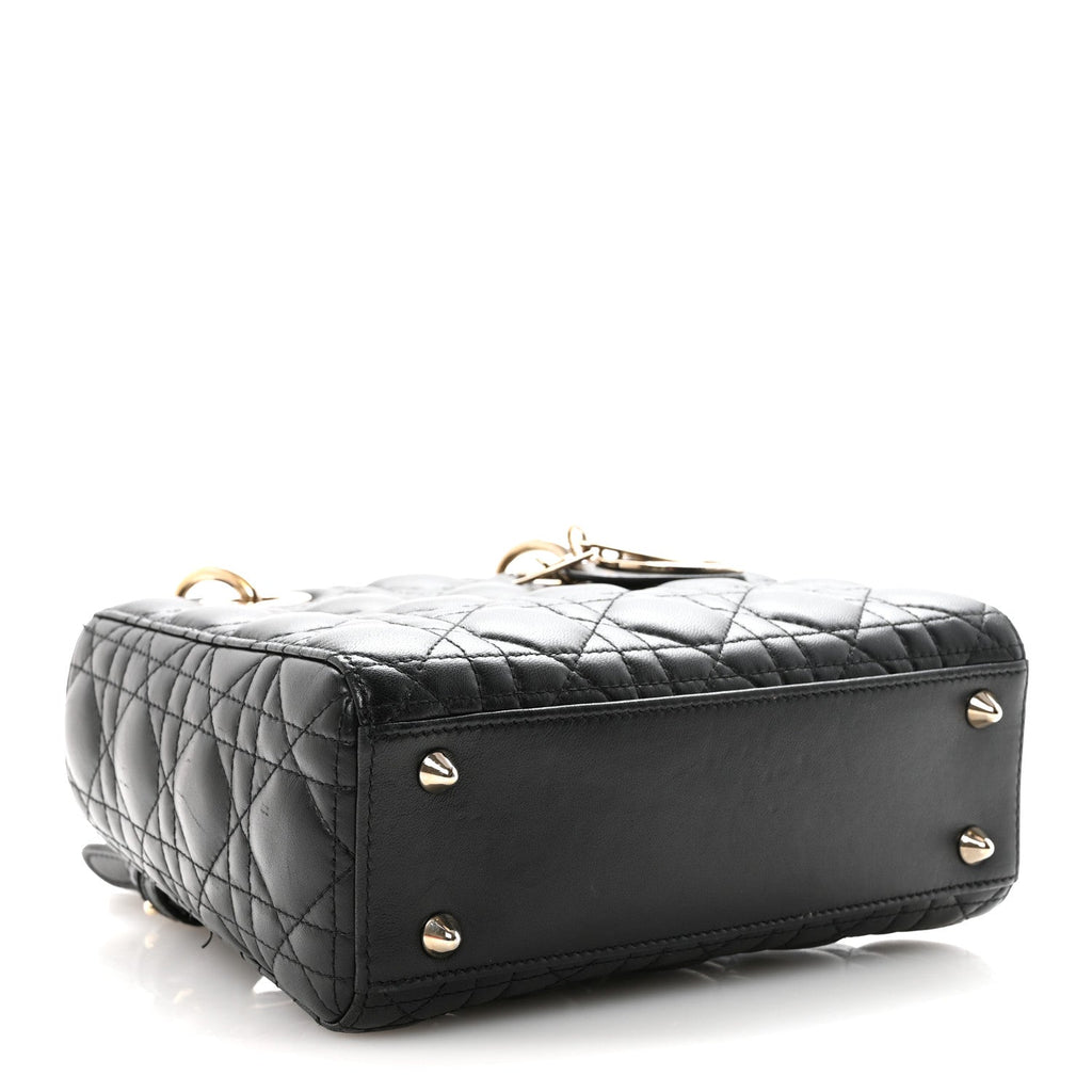 Christian Dior Lambskin Cannage Small My ABCDior Lady Dior Black