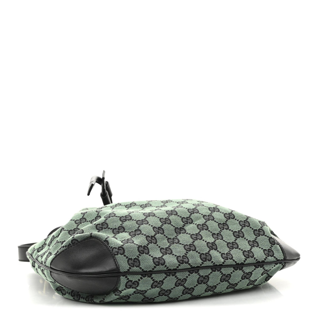 Gucci Monogram Drawstring Shoulder Bag Green