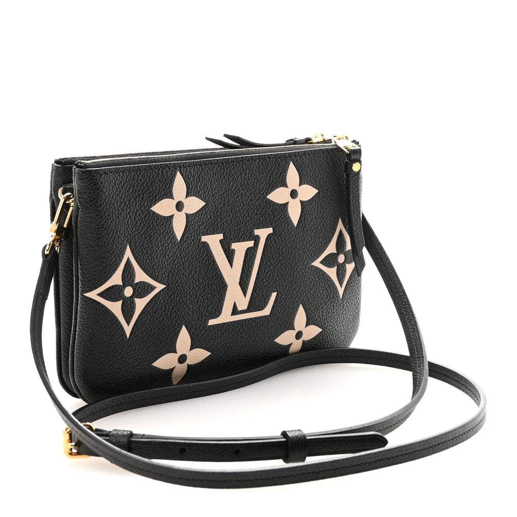 Louis Vuitton Empreinte Monogram Giant Double Zip Pochette Black Cream